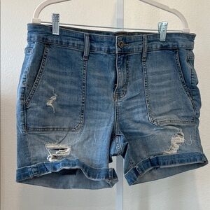 Torrid Blue Distressed Jean Shorts